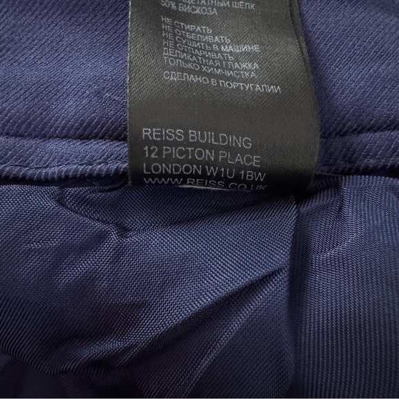 Reiss Wide Leg Cropped Trouser Pants Blue Size 4 - Picture 8 of 10